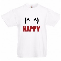 T-shirt blanc Happy -...